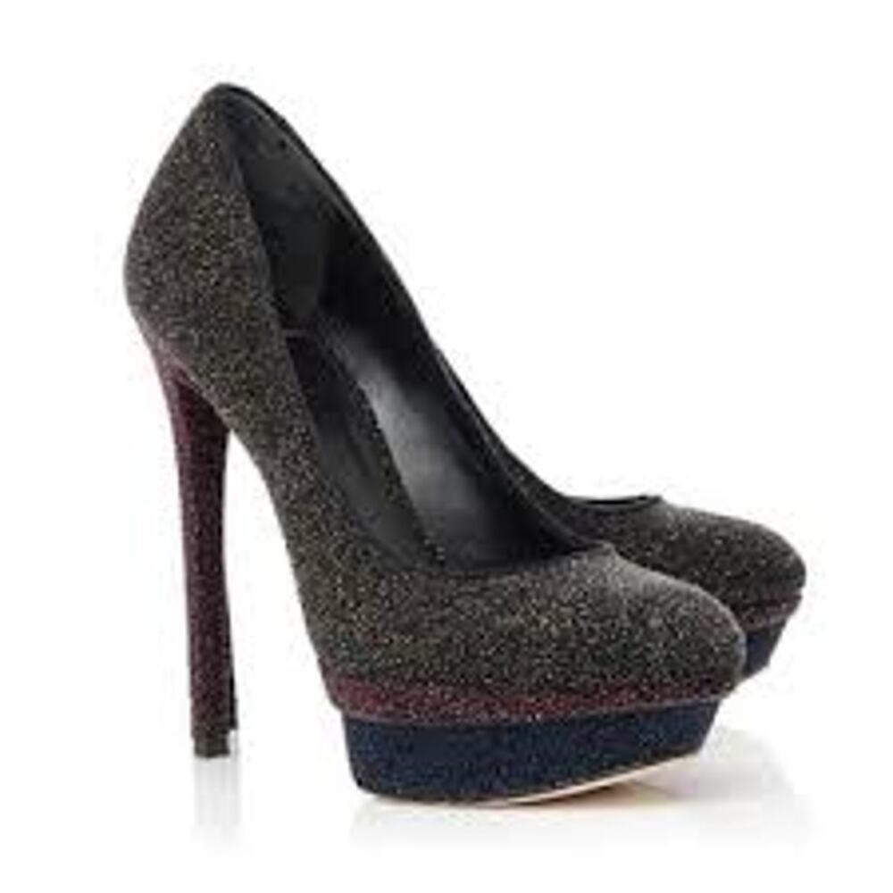 BRIAN ATWOOD Fontanne Glitter Heels Platform Pumps Size 7 Shoes SEXY PARTY